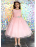 Tulle Ruffle Bodice Flower Girl Dress With Beaded Waist